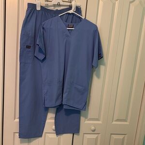 Women’s Cherokee Light Blue Workwear Scrub Top and Pants
